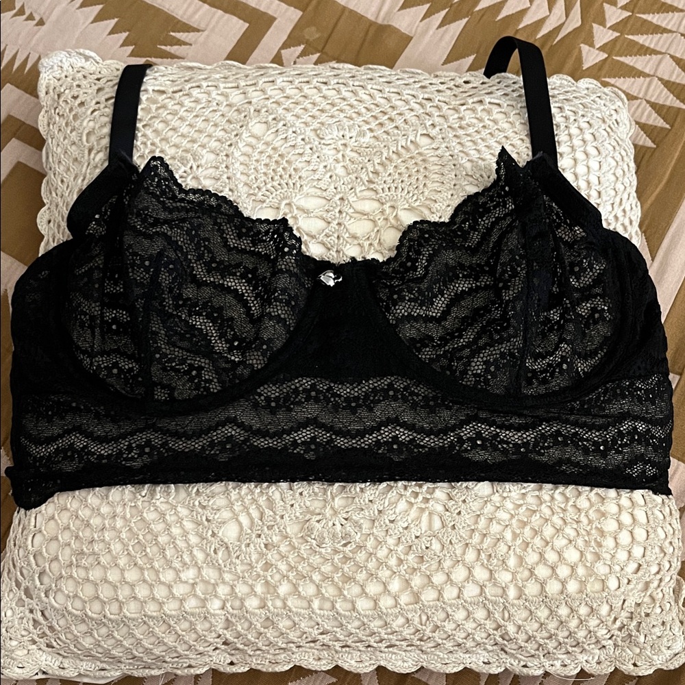 No Boundaries Black Lace Balconette Bralette